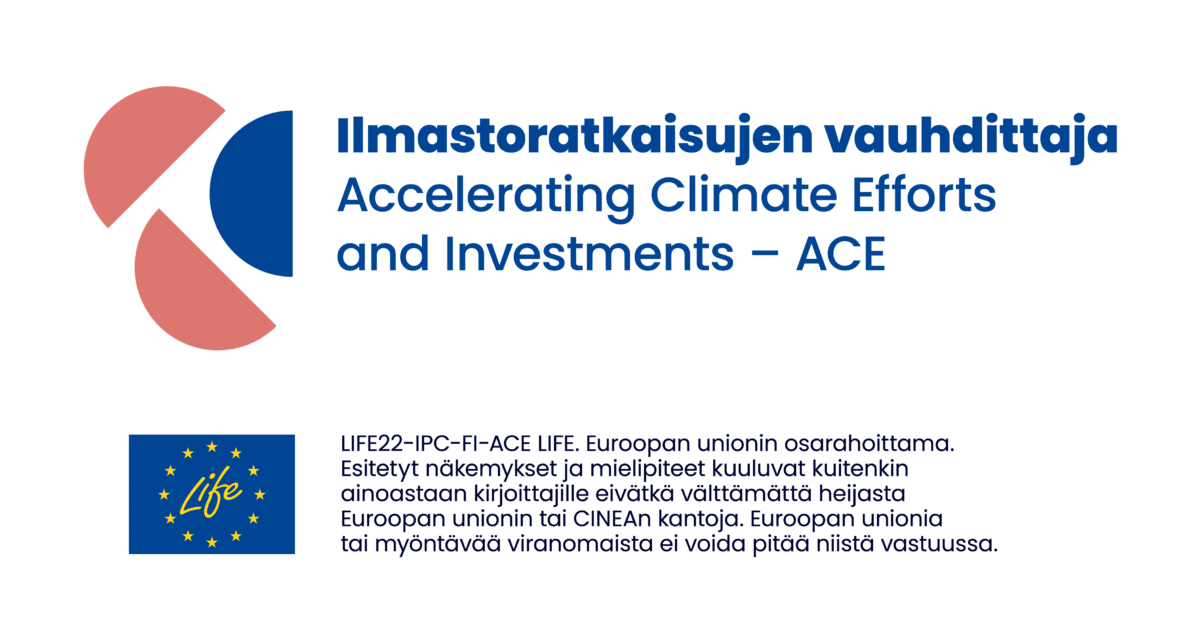 ACE-hankkeen logo ja EU:n vastuuvapauslauseke