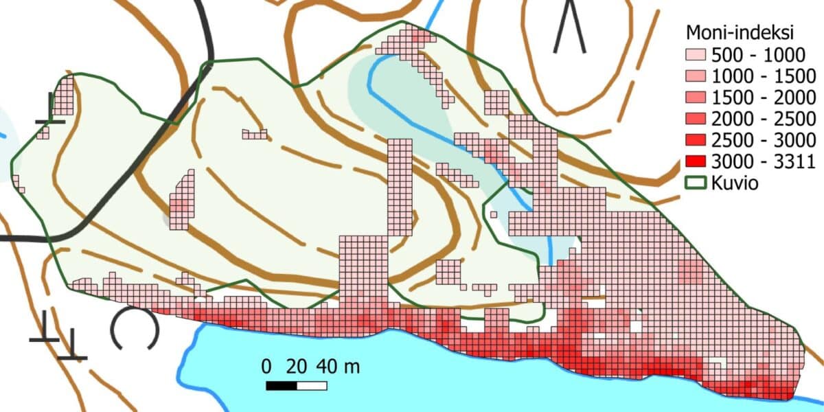 Monimuotoisuusindeksointi kartalla