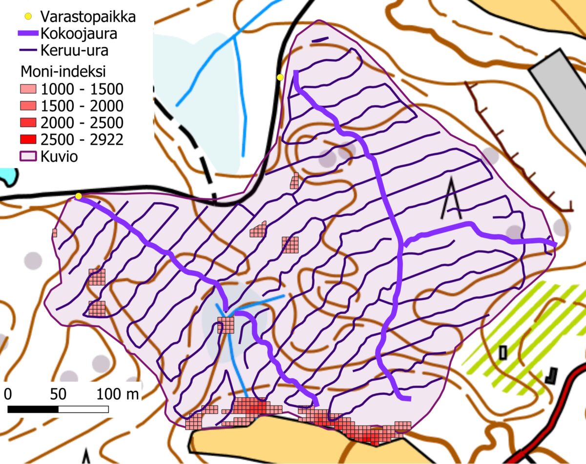 MoniUra karttasovelluksessa